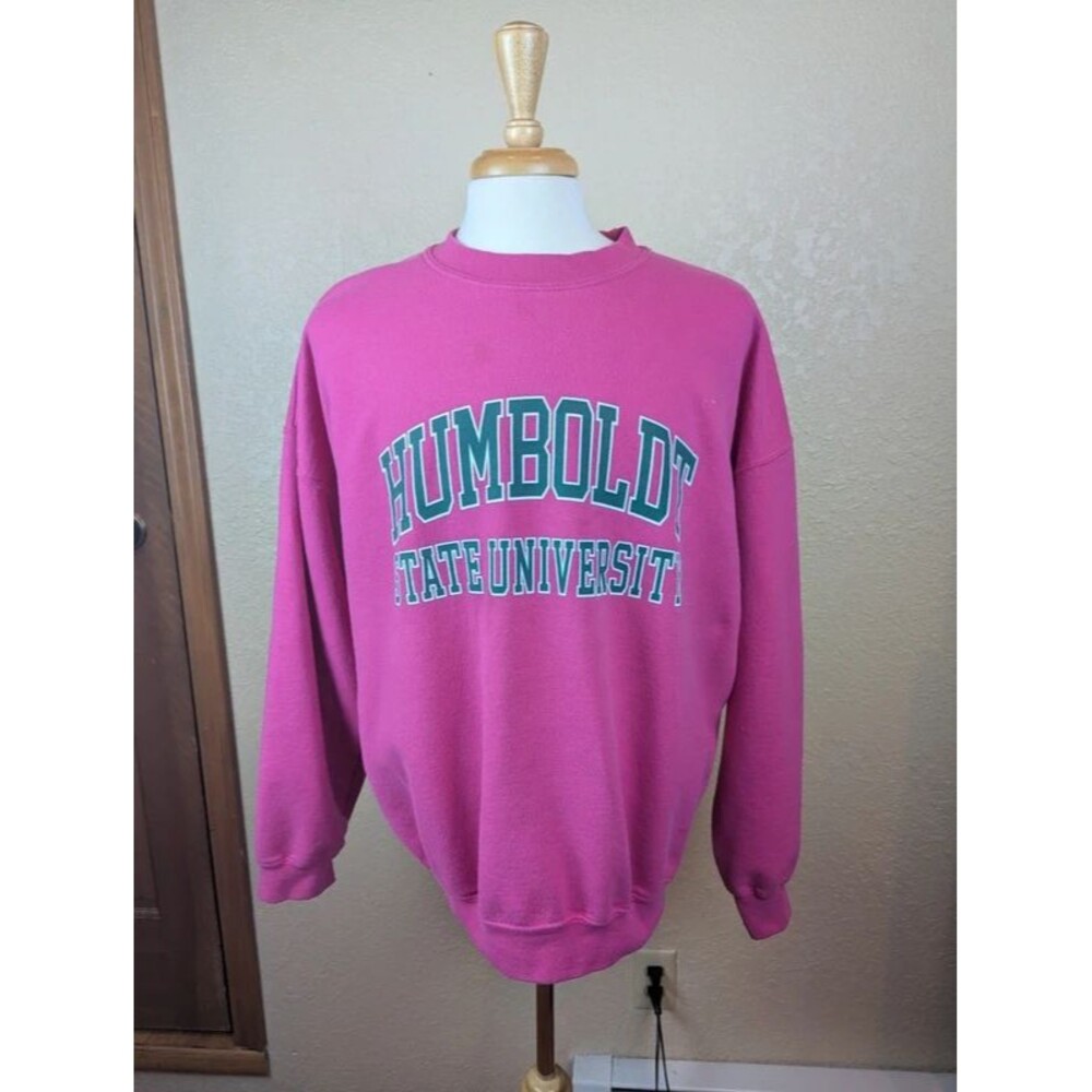 Humboldt State University Sweatshirt in Pink and Green Size XXL